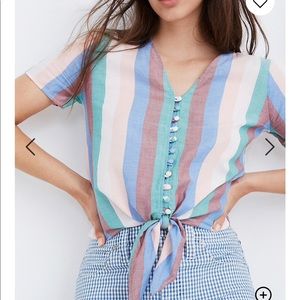 COPY - NEVER WORN MADEWELL Novel Tie-Front Button…